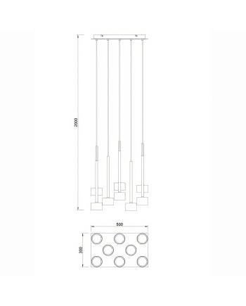 TONIC * COLGANTE 8L RECTANGULAR - GX53 - MULTICOLOR